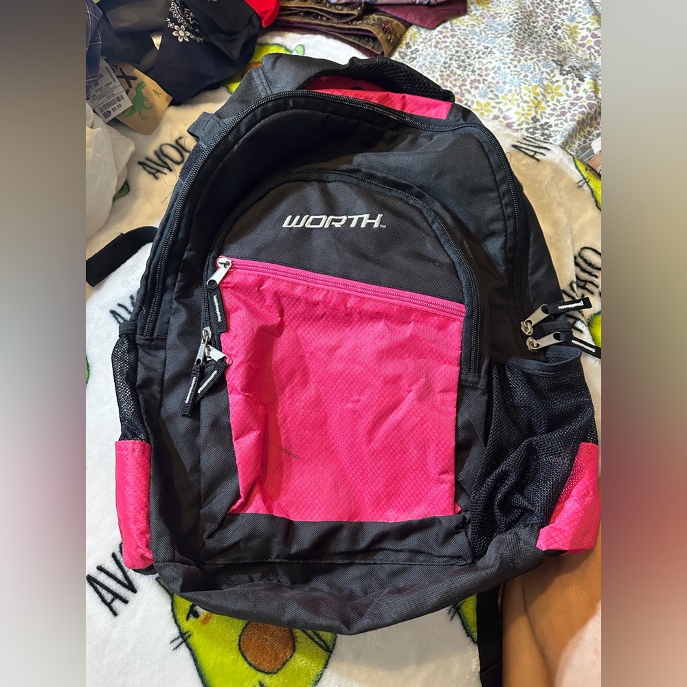 Worth Black and Pink Sporty Backpack